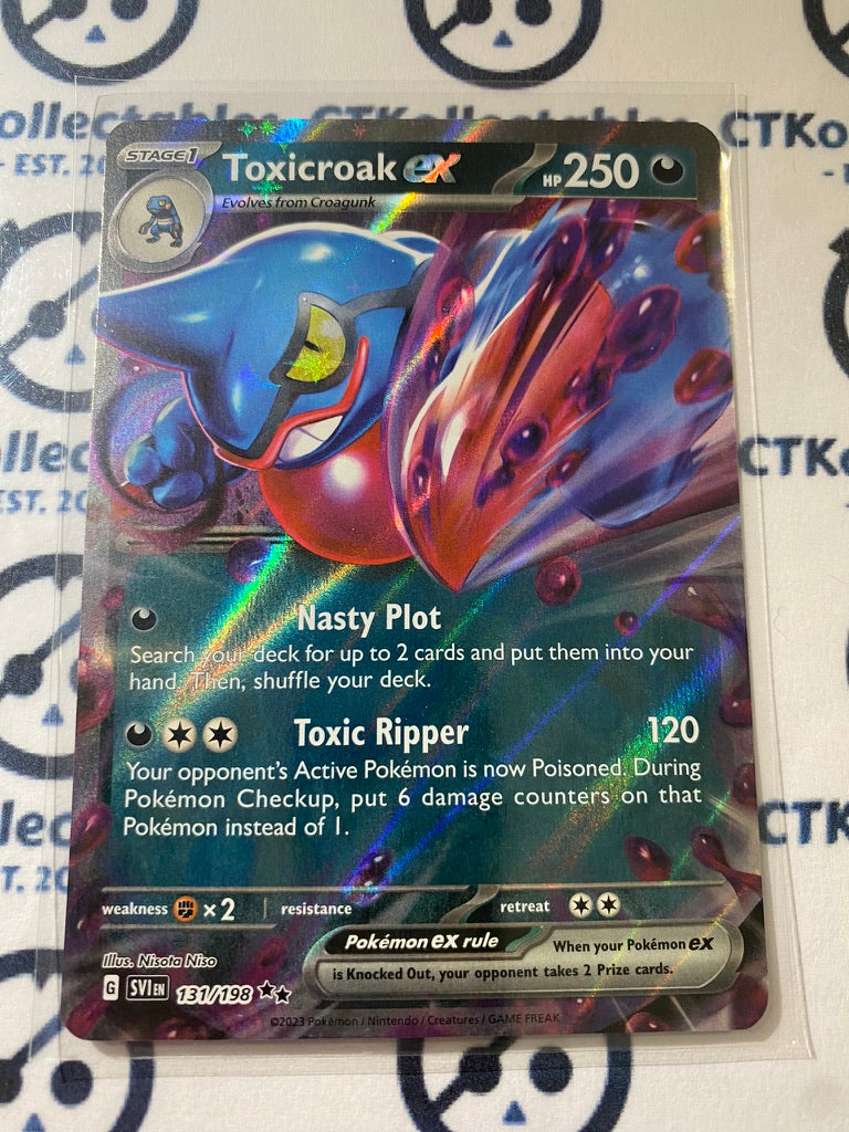 Toxicroak EX Ultra Rare #131/198 2023 Scarlet & Violet Pokmon TCG CTKollectables Toxicroak EX Ultra Rare #131/198 2023 Scarlet & Violet Pokmon TCG CTKollectables
