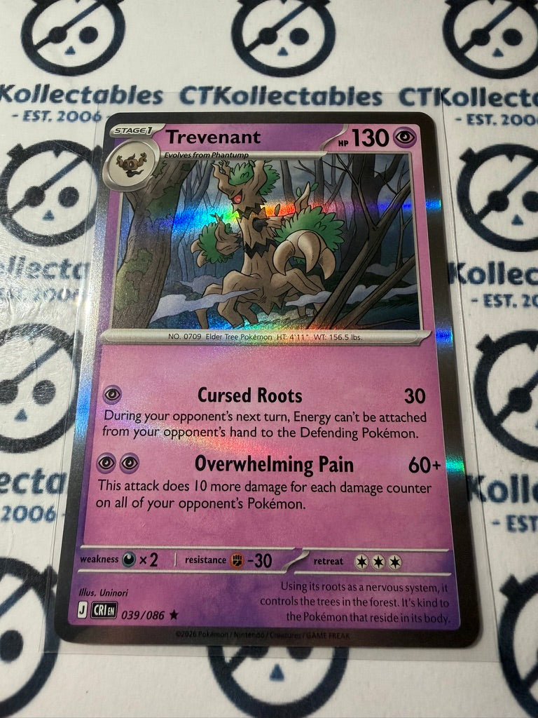 Trevenant Holo Rare Mega Evolution Chaos Rising #039/086 Pokemon