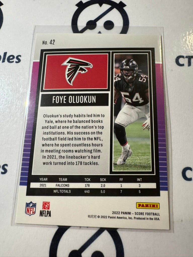 2022 NFL Score Gold #42 Foye Oluokun Falcons