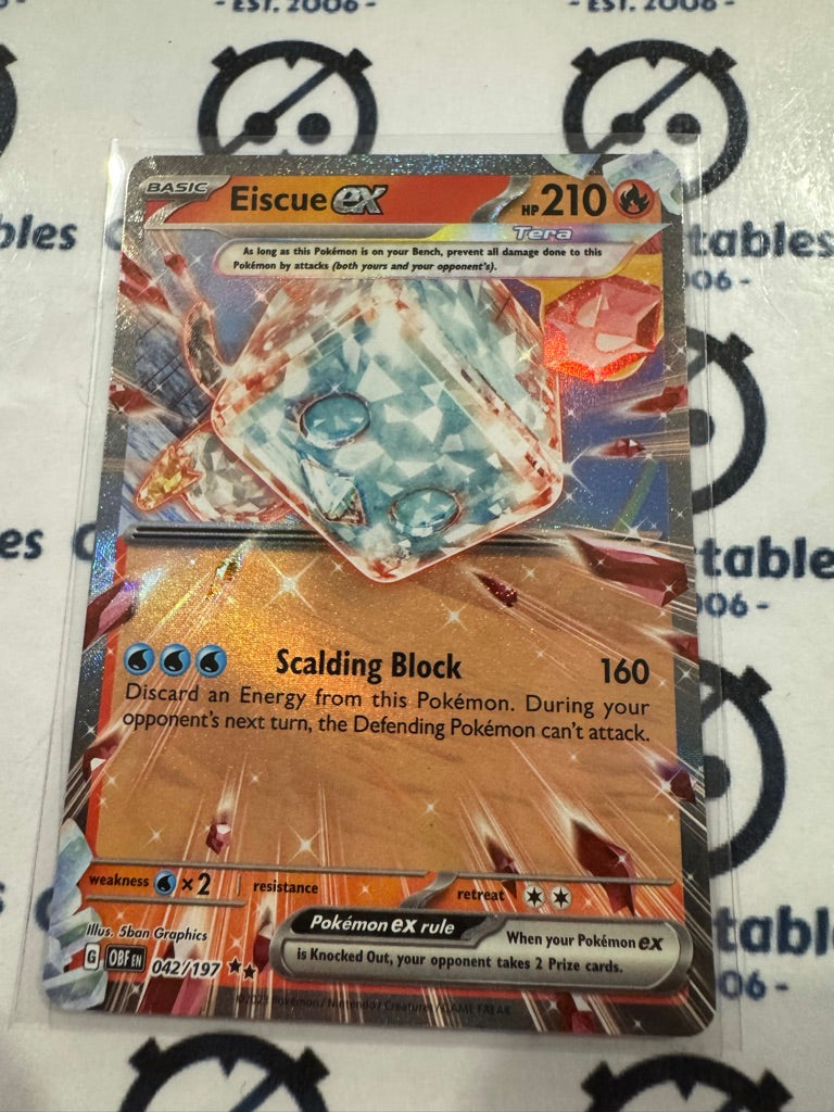Eiscue EX Double Rare #042/197 2023 Obsidian Flames Pokemon Card