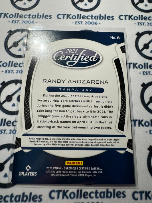 2021 Chronicles MLB Baseball Certified Randy Arozarena #6 Tamp Bay