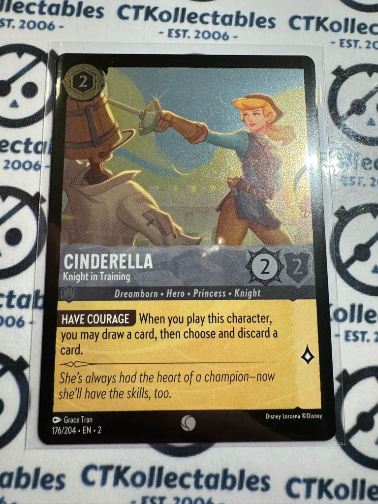 2024 Disney Lorcana Floodborn COLD FOIL #176/204 Cinderella, Knight in Training