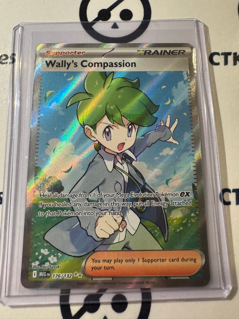 Wally's Compassion Double Rare Full Art #176/132 Mega Evolution Pokemon