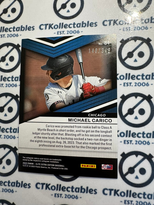 2023 Panini Baseball Elite Extra Michael Carico Aspirations Blue #140/349