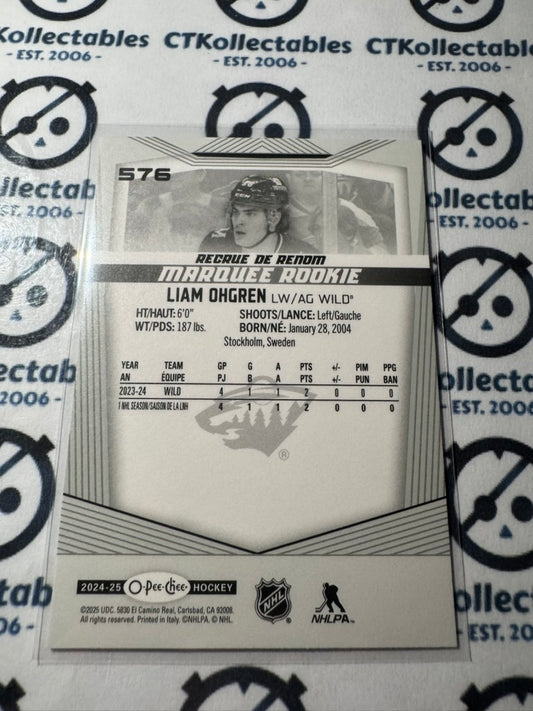 2024-25 O-Pee-Chee Hockey Marquee Rookie #576 Liam Ohgren Minnesota Wild