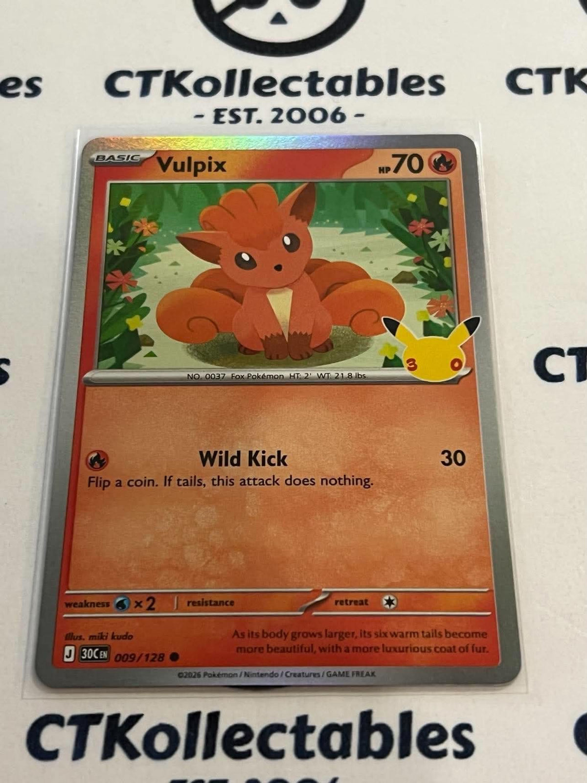 Vulpix 009/128 Holo Foil ENG 30th Anniversary Celebration Pokemon TCG