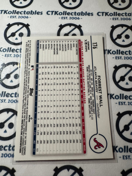 2024 Topps Chrome Baseball Forest Wall rookie card RC #176 Braves