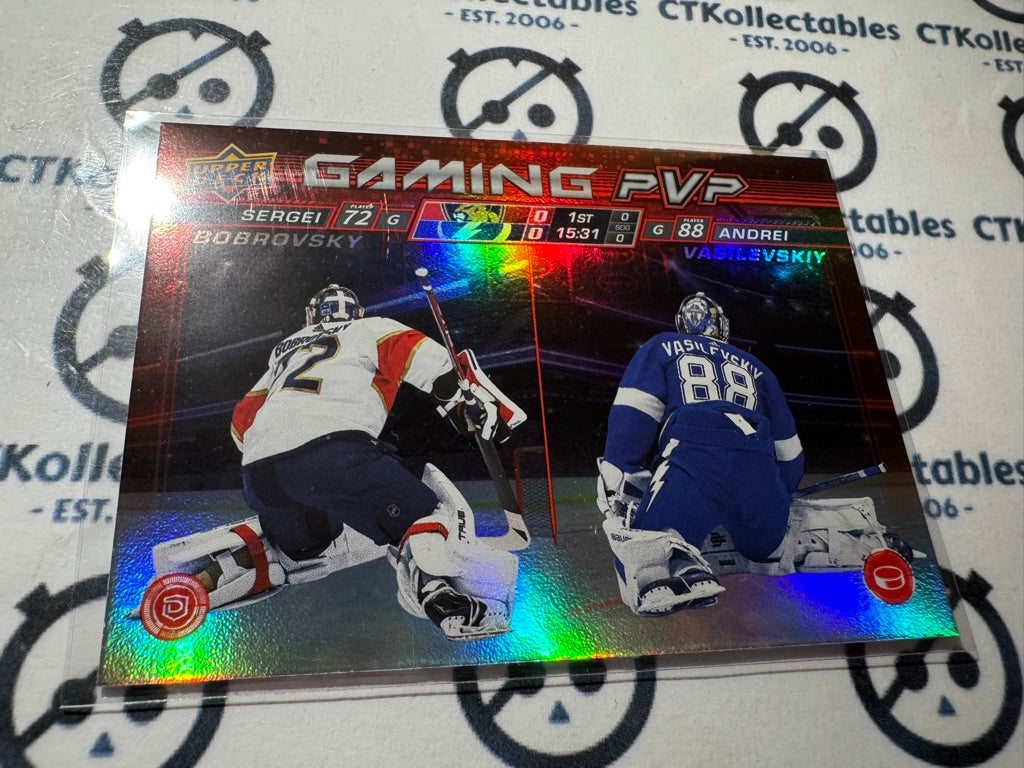 2024-25 Upper Deck Hockey Series 1 Bobrovsky/Vasilevskiy Gaming PVP GPVP-14 NHL