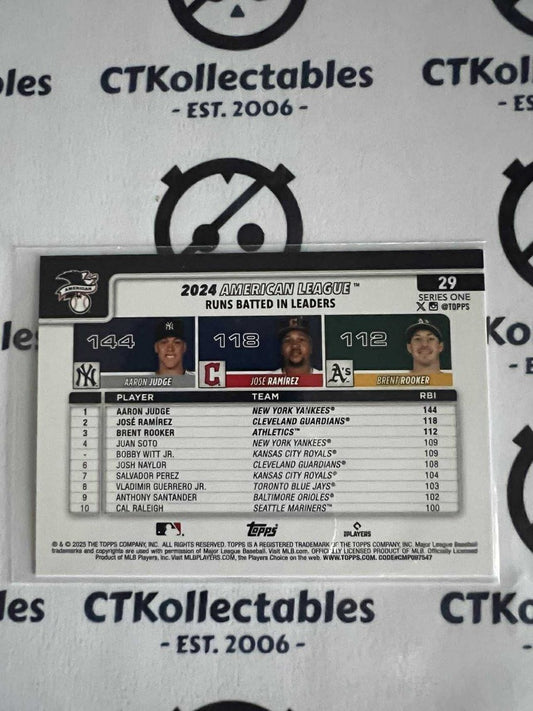 2025 Topps Series 1 Baseball RBI Leaders Judge Ramirez Rooker #29