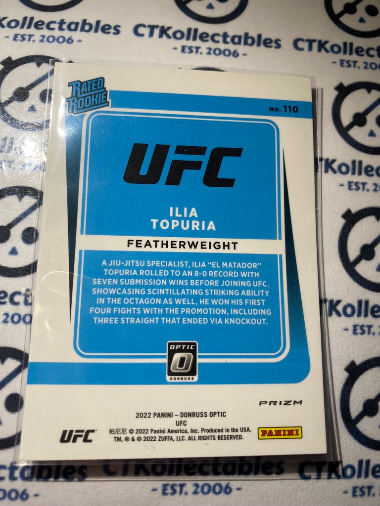 2022 UFC Panini Optic Rated Rookie ilia Topuria Purple Velocity Prizm #110 RC