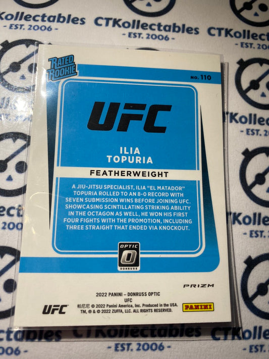 2022 UFC Panini Optic Rated Rookie ilia Topuria Purple Velocity Prizm #110 RC