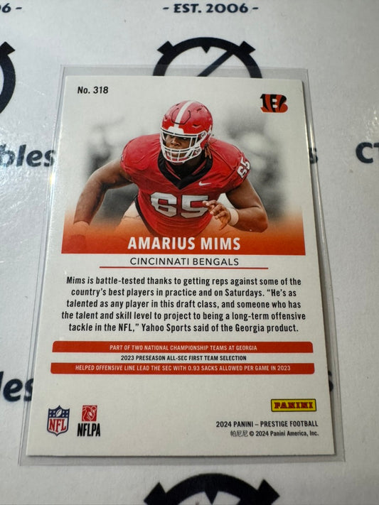 2024 NFL Prestige Dots Xtra Points Rookie Card #318 Amarius Mims Bengals