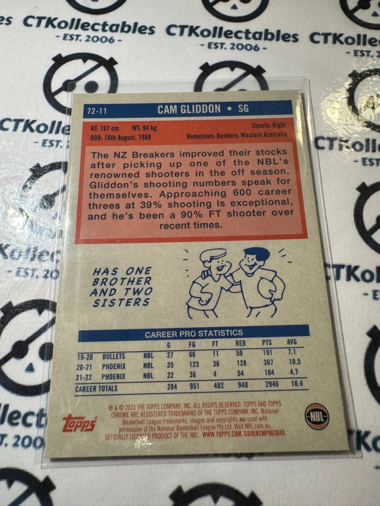 2022/23 Panini NBA Topps Chrome Cam Gliddon Retro Refractor ##72-11 Breakers