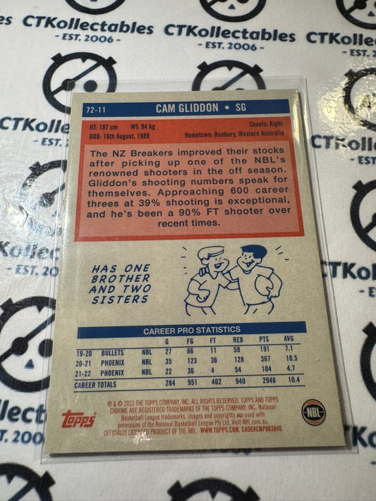 2022/23 Panini NBA Topps Chrome Cam Gliddon Retro Refractor ##72-11 Breakers