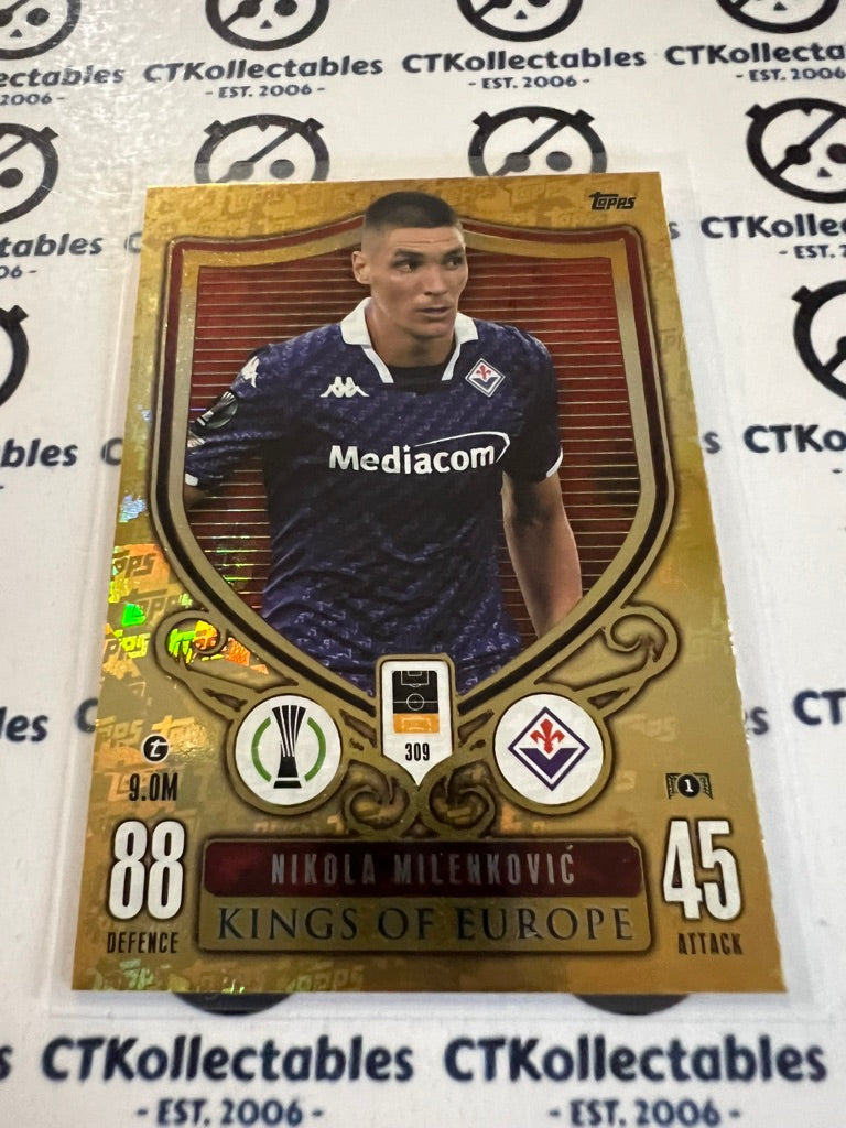 2023-24 TOPPS MATCH ATTAX Nikola Milenkovic Kings Of Europe #309 Soccer Card