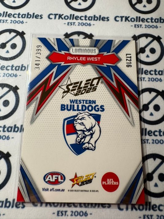 2025 AFL Footy Stars Luminous Rhylee West Thunderbolt GOLD #341/399 Bulldogs