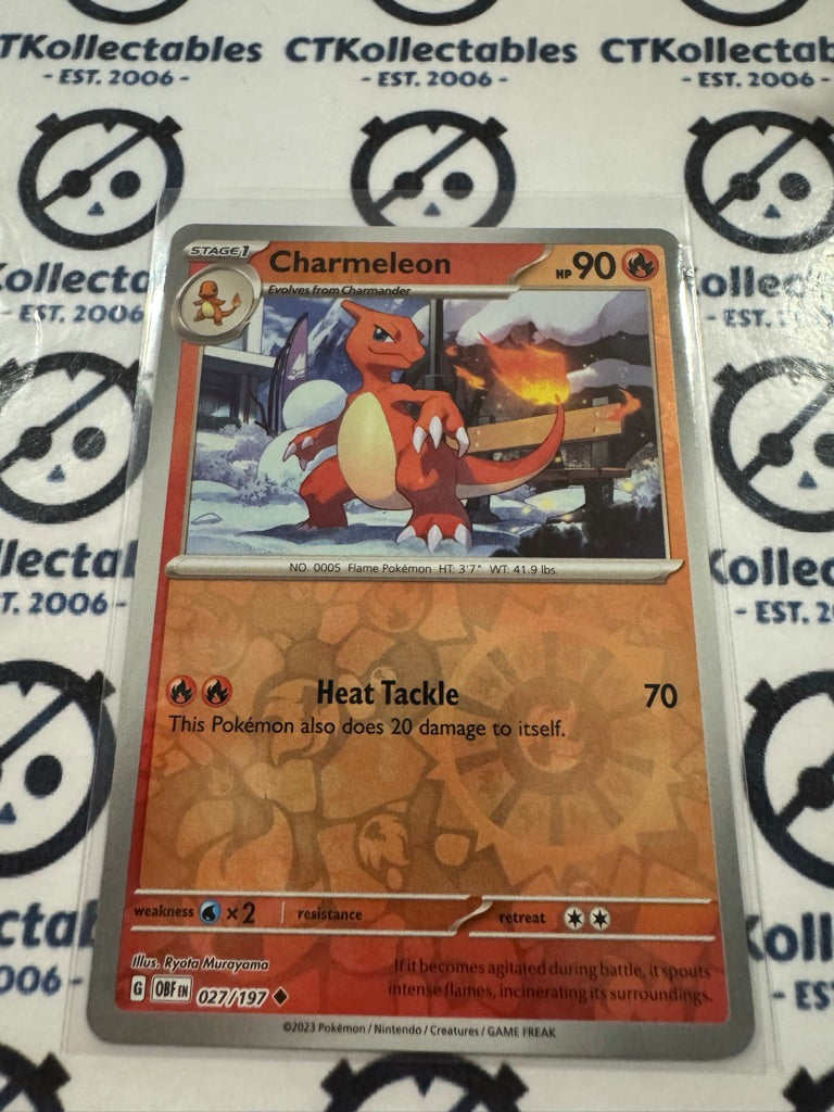 Charmeleon Reverse Holo #027/197 2023 Obsidian Flames Pokemon Card