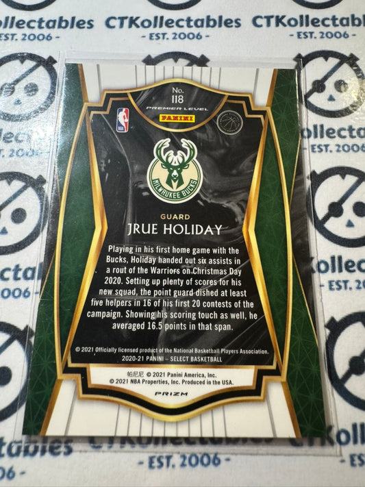 2020-21 NBA Select Jrue Holiday Silver Prizm Premier Level #118 Bucks