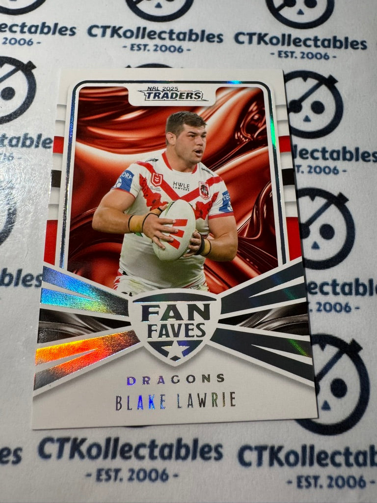 2025 NRL Traders Fan Faves FF 40 / 51 DRAGONS BLAKE LAWRIE