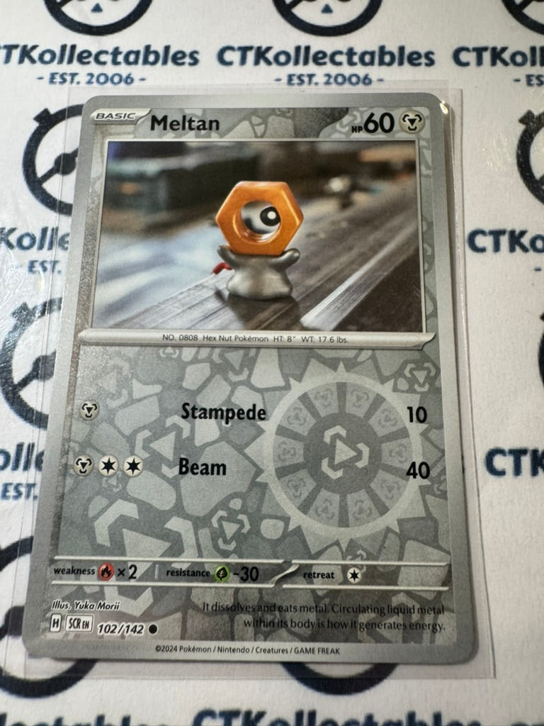 Meltan Reverse Holo #102/142 Stellar Crown Scarlet & Violet Pokemon