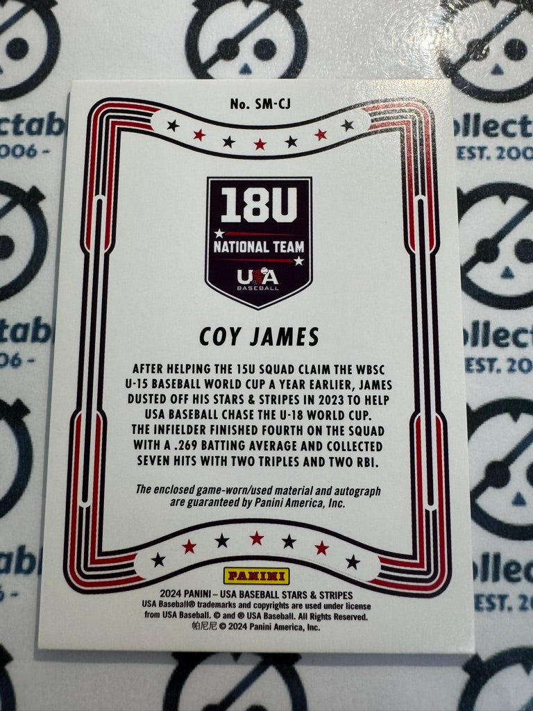 2024 Panini USA Stars & Stripes Coy James Relic Auto SM-CJ