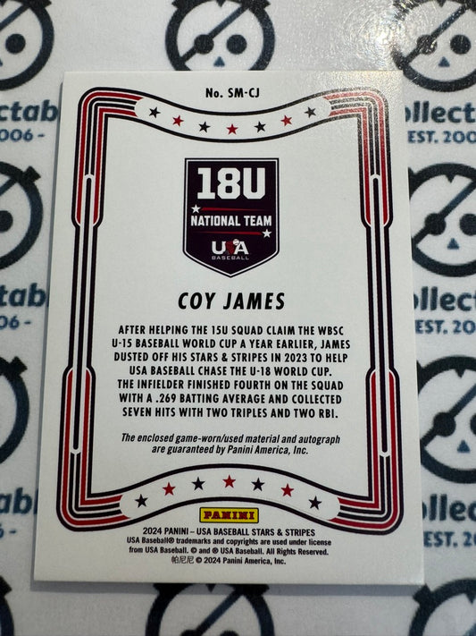 2024 Panini USA Stars & Stripes Coy James Relic Auto SM-CJ