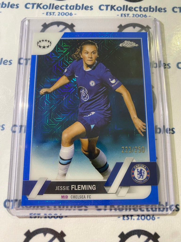 2022-23 Topps Chrome UEFA Women’s Jessi Flemming Blue Mojo Refractor #223/250