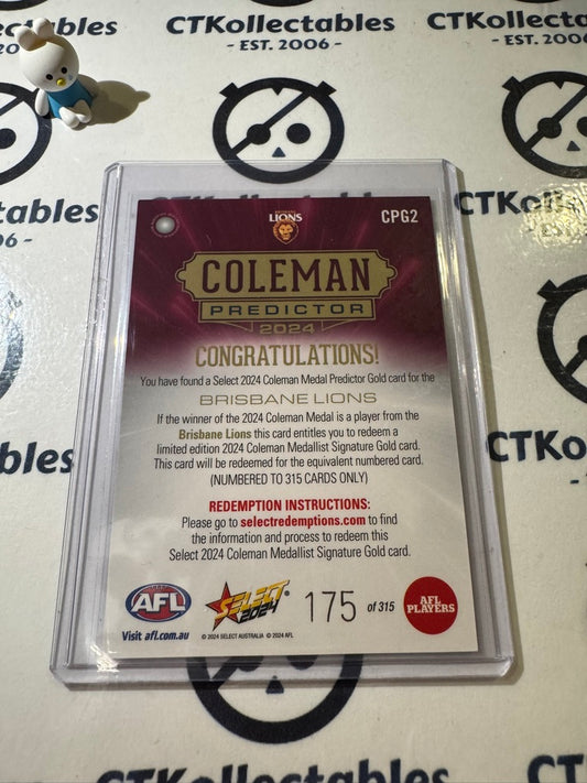 2024 AFL Footy Stars Coleman Predictor Brisbane Lions #175/315