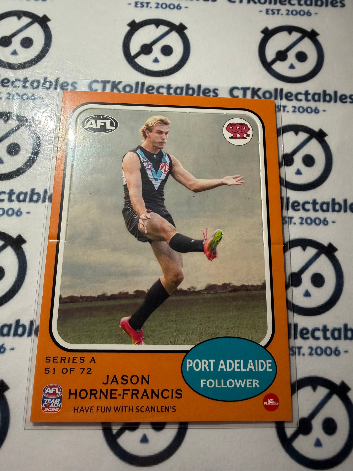 2026 Teamcoach AFL Scanlens Die-Cut Jason Horne-Francis 51 of 72 Power