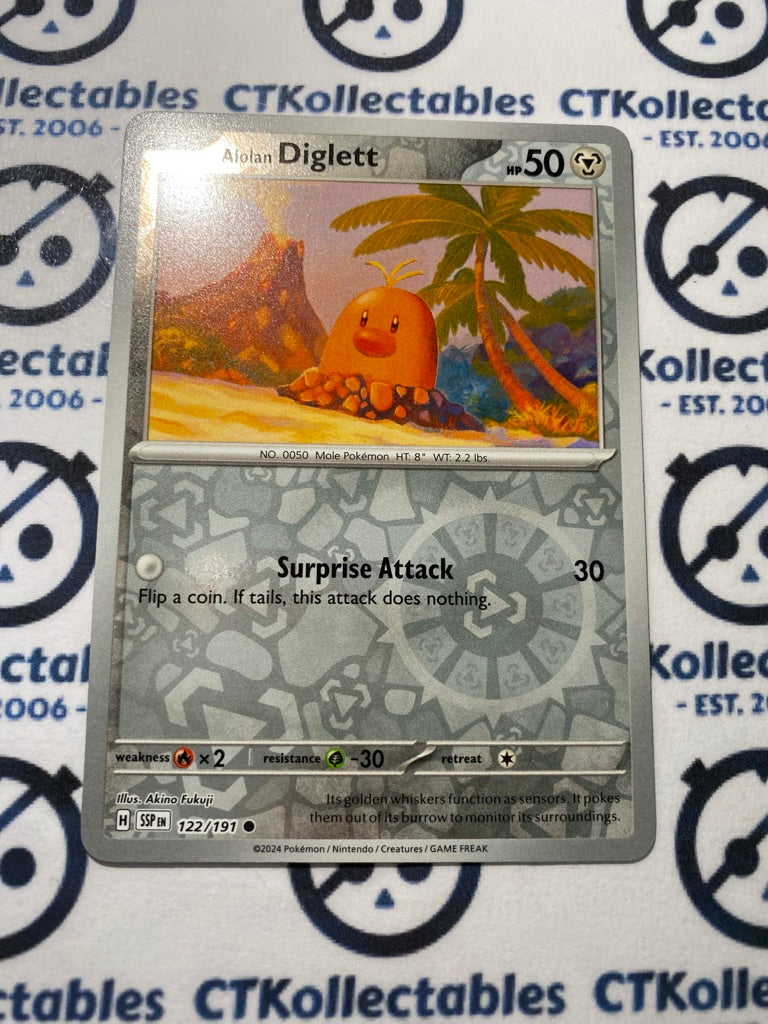 Alolan Diglett Reverse Holo #122/191 Surging Sparks Pokémon TCG 2024