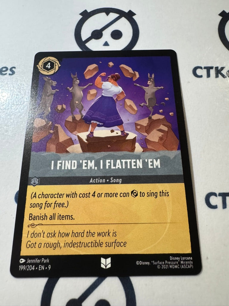 Disney Lorcana Fabled NON-FOIL 199/204 I Find ’em, I Flatten ’em UC