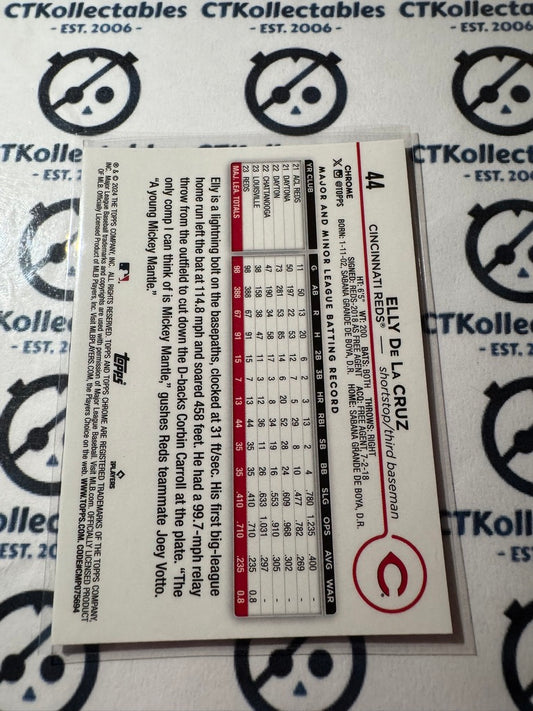 2024 Topps Chrome Baseball Elly De La Cruz rookie card RC #44 Reds