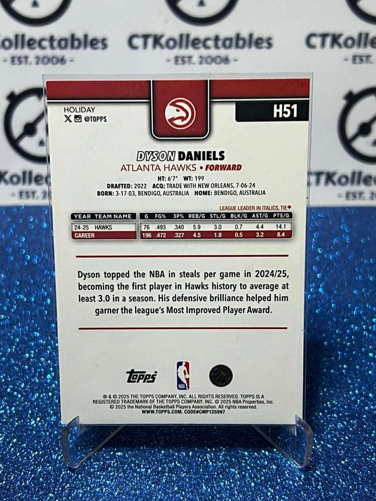 2025-26 Topps Holiday NBA Glitter #H51 Dyson Daniels Atlanta Hawks