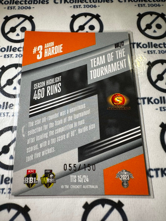 2023/24 TLA Cricket Traders Aaron Hardie #055/150 Team of the tournament TTS15/24