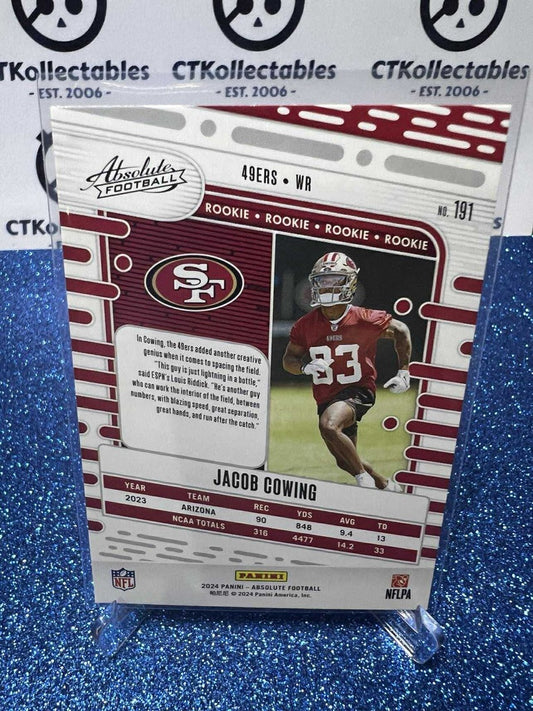 2024 NFL Panini Absolute Rookie RC #191 Jacob Cowing San Francisco 49ers