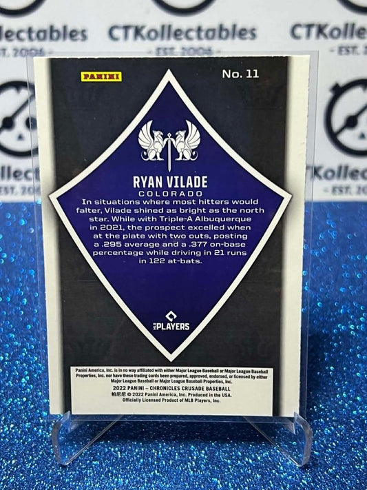 2022 Chronicles MLB Crusade #11 Ryan Vilade rookie card Colorado