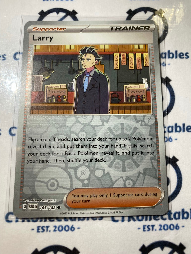 Larry Trainer Reverse Holo #165/182 2023 Scarlet & Violet Paradox Rift Pokémon