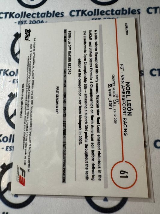 2024 Topps Chrome F1 Noel Leon Future Stars Silver Refractor #61