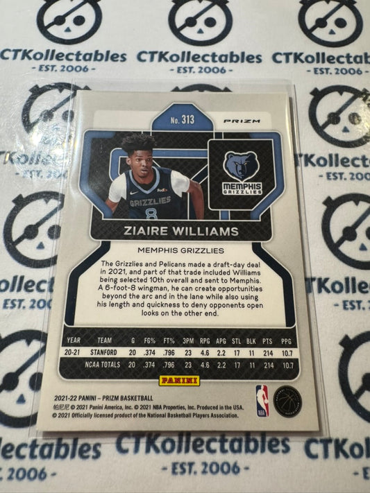 2021-22 NBA Panini Prizm Ziaire Williams Pink Ice Prizm RC #313 Memphis