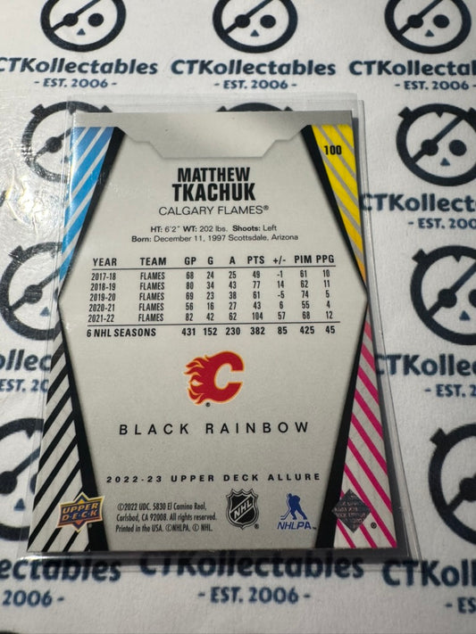 2022-23 Upper Deck NHL Allure Matthew Tkachuk Black Rainbow #100 Flames