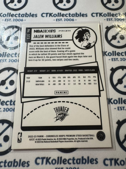 2022-23 NBA Panini Hoops Chronicles Premium Jalen Williams rookie pink Prizm