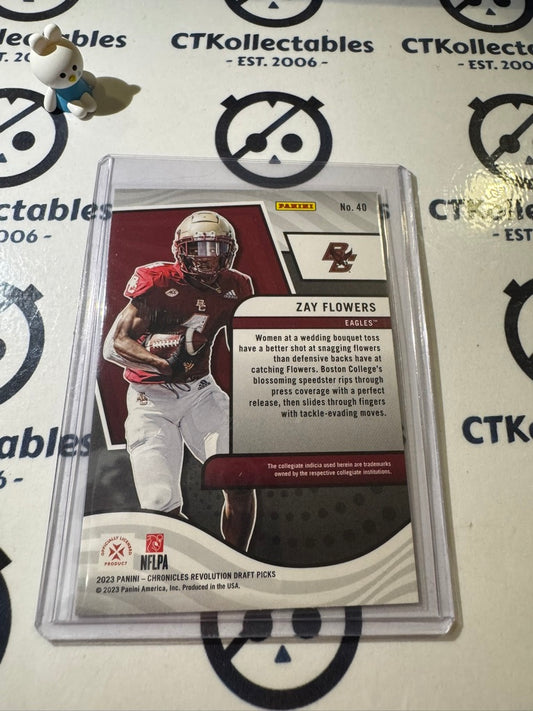 2023 NFL Panini Chronicles Draft Picks Revolution Zay Flower Rookie #40 Ravens