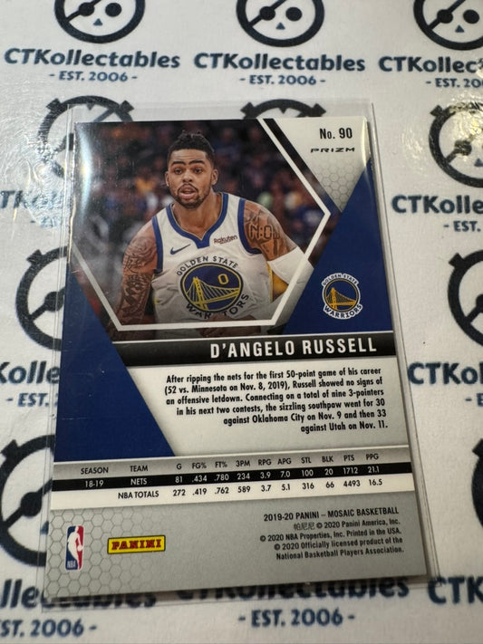 2019-20 NBA Panini Mosaic D'Angelo Russell Silver Prizm RC #90 Warriors