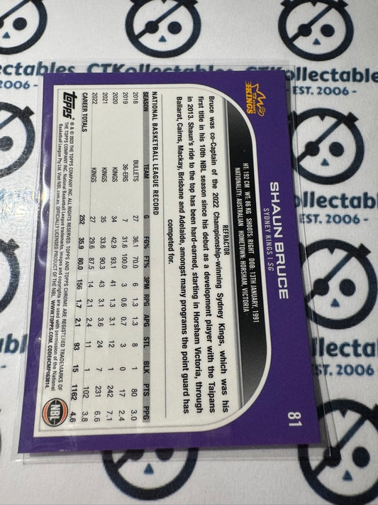 2022-23 Topps NBL Chrome Shaun Bruce Refractor #81 Kings