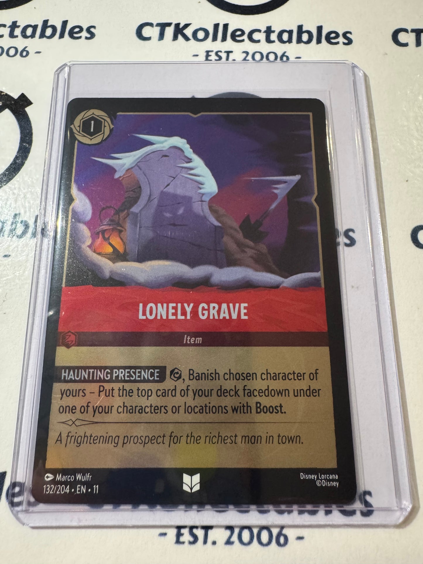 Disney Lorcana Winterspell 132/204 Lonely Grave COLD FOIL UC