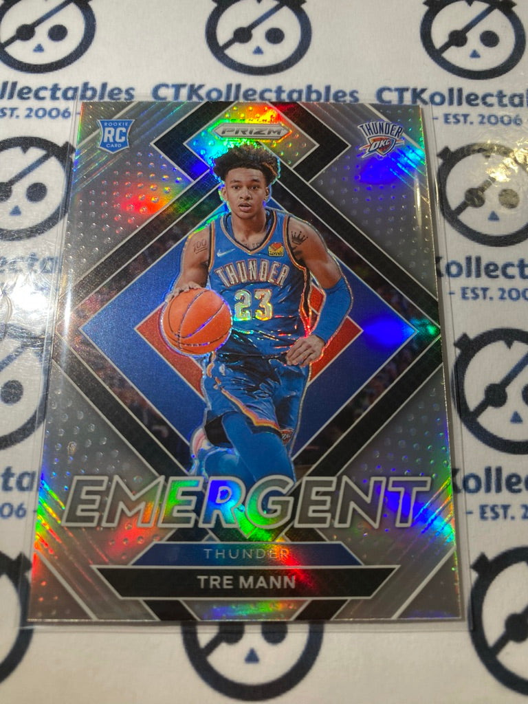 2021-22 Panini NBA Prizm Tre Mann Emergent RC Silver Prizm #21 OKC