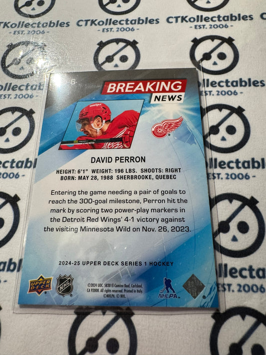 2024-25 Upper Deck Hockey David Perron Breaking News #BN-6 Red Wings