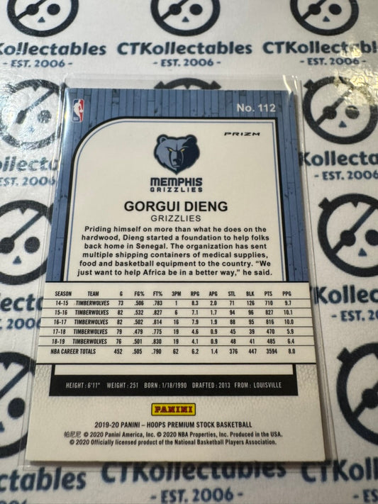 2019-20 NBA Panini Hoops Premium Gorgui Dieng Red Cracked Ice Prizm #122 Memphis