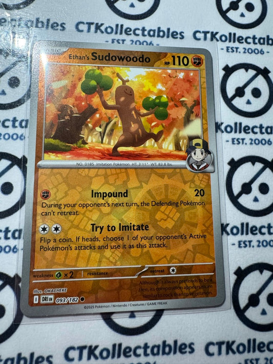 Ethan's Sudowoodo Scarlet & Violet Destined Rivals #093/182 Reverse Holo