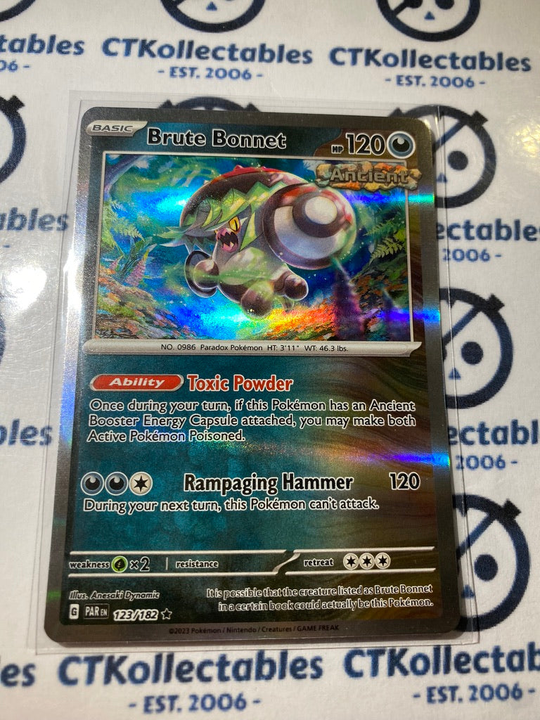 Brute Bonnet Holo Rare #123/182 2023 Scarlet & Violet Paradox Rift Pokmon TCG Brute Bonnet Holo Rare #123/182 2023 Scarlet & Violet Paradox Rift Pokmon TCG